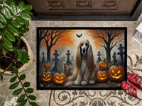 Afghan Hound Spooky Halloween Doormat 18x27