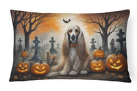 Afghan Hound Spooky Halloween Fabric Decorative Pillow