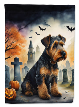 Airedale Terrier Spooky Halloween House Flag