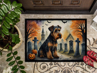 Airedale Terrier Spooky Halloween Doormat 18x27