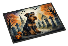 Airedale Terrier Spooky Halloween Doormat 18x27