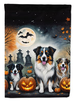 Australian Shepherd Spooky Halloween House Flag