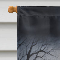 Bearded Collie Spooky Halloween House Flag