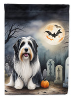 Bearded Collie Spooky Halloween House Flag