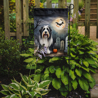 Bearded Collie Spooky Halloween Garden Flag