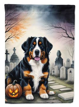 Bernese Mountain Dog Spooky Halloween Garden Flag