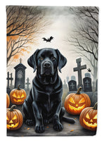 Black Labrador Retriever Spooky Halloween House Flag