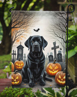 Black Labrador Retriever Spooky Halloween Garden Flag