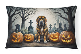 Bloodhound Spooky Halloween Fabric Decorative Pillow