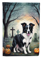 Border Collie Spooky Halloween House Flag