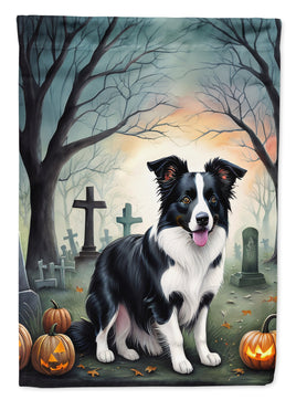 Border Collie Spooky Halloween House Flag