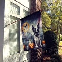 Boston Terrier Spooky Halloween House Flag