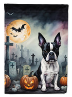 Boston Terrier Spooky Halloween House Flag