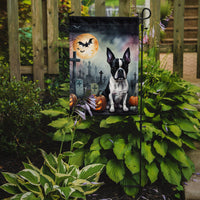 Boston Terrier Spooky Halloween Garden Flag