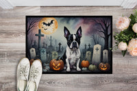 Boston Terrier Spooky Halloween Doormat 18x27