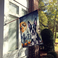 Boston Terrier Spooky Halloween House Flag