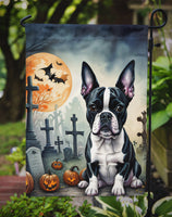 Boston Terrier Spooky Halloween Garden Flag