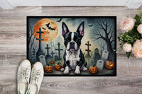 Boston Terrier Spooky Halloween Indoor or Outdoor Mat 24x36