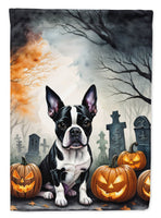 Boston Terrier Spooky Halloween House Flag