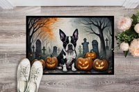 Boston Terrier Spooky Halloween Indoor or Outdoor Mat 24x36