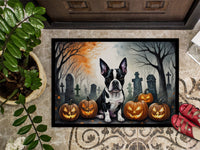 Boston Terrier Spooky Halloween Indoor or Outdoor Mat 24x36