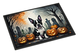 Boston Terrier Spooky Halloween Indoor or Outdoor Mat 24x36