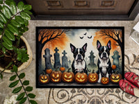 Boston Terrier Spooky Halloween Indoor or Outdoor Mat 24x36