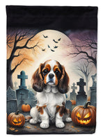 Cavalier Spaniel Spooky Halloween House Flag