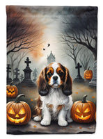 Cavalier Spaniel Spooky Halloween House Flag