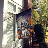 Cavalier Spaniel Spooky Halloween House Flag