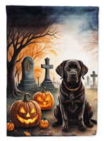 Chocolate Labrador Retriever Spooky Halloween House Flag