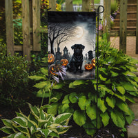 Black Pug Spooky Halloween Garden Flag