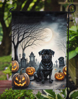 Black Pug Spooky Halloween Garden Flag