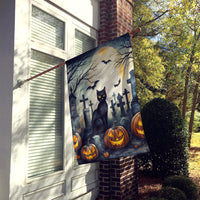 Black Cat Spooky Halloween House Flag