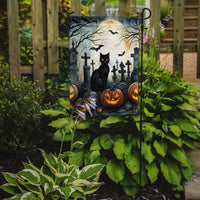 Black Cat Spooky Halloween Garden Flag