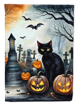 Black Cat Spooky Halloween Garden Flag