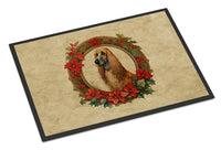 Afghan Hound Christmas Flowers Doormat