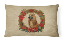 Afghan Hound Christmas Flowers Throw Pillow