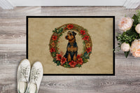 Airedale Terrier Christmas Flowers Doormat