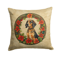 American English Coonhound Christmas Flowers Throw Pillow