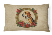 American Foxhound Christmas Flowers Throw Pillow