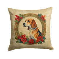 American Foxhound Christmas Flowers Throw Pillow