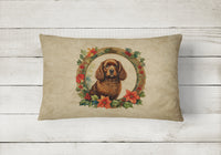 American Water Spaniel Christmas Flowers Throw Pillow