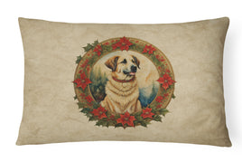 Anatolian Shepherd Dog Christmas Flowers Throw Pillow