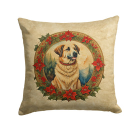 Anatolian Shepherd Dog Christmas Flowers Throw Pillow