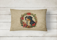 Appenzeller Sennenhund Christmas Flowers Throw Pillow