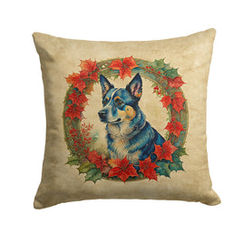 Australian Cattle Dog Christmas Flowers Throw Pillow