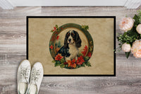 English Springer Spaniel Christmas Flowers Doormat