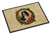 English Springer Spaniel Christmas Flowers Doormat