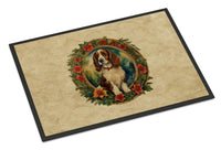 Welsh Springer Spaniel Christmas Flowers Doormat